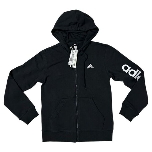 Adidas Women's Essentials Logo Full-zip Hoodie Size XS - Picture 3 of 11